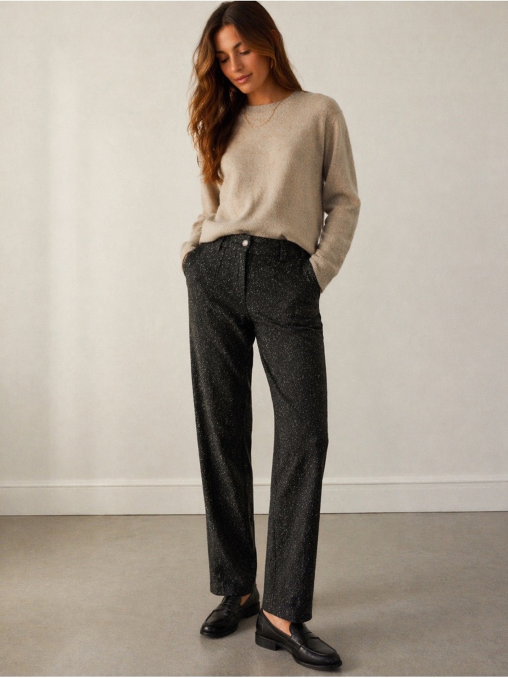 Vintage woolrich Wool Blend Pants | Charcoal Speckled Straight Leg - Picture 2 of 11